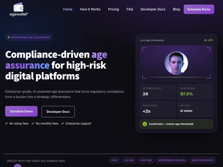 The AgeWallet website