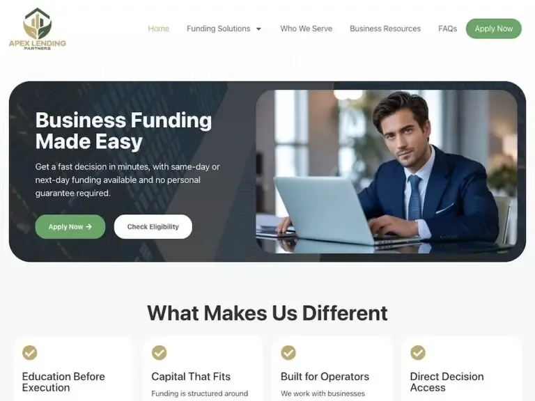 Apex Lending Partners website
