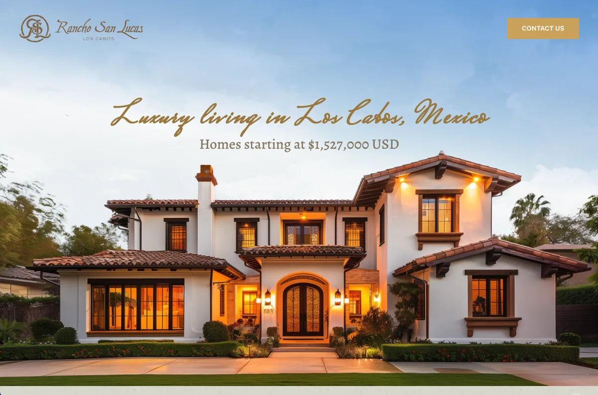 Real estate website example: brokerage, photography-led