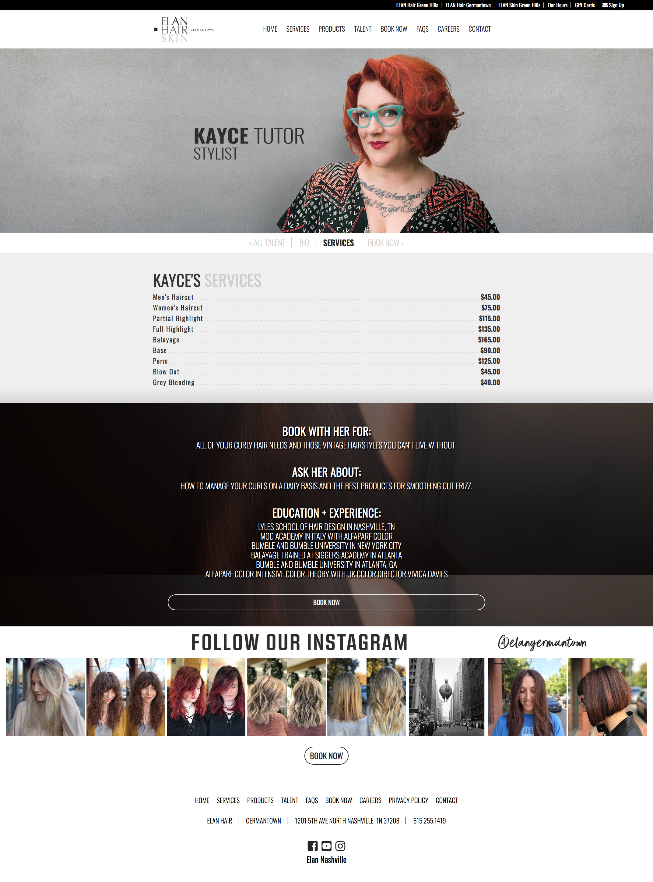 Employee Profile Page of Website