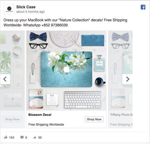 Multi-Product Facebook Ad Example