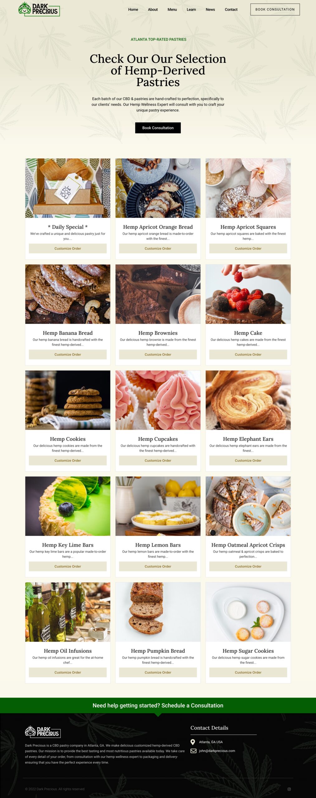Edibles Menu - Dark Precious