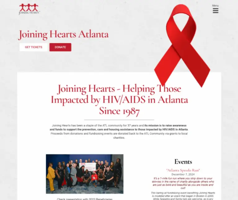 Non-profit website design - Joining Hearts