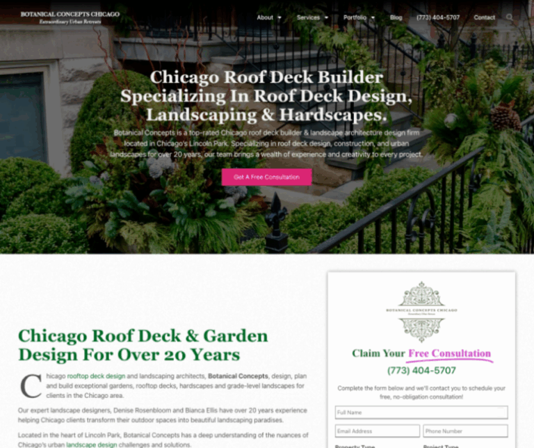Botanical Concepts Chicago - Landscaping Website Design - Chicago Website Design - Architect Website