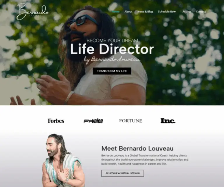 Bernardo Louveau - Life Coach Website Design & Personal Growth Website Design