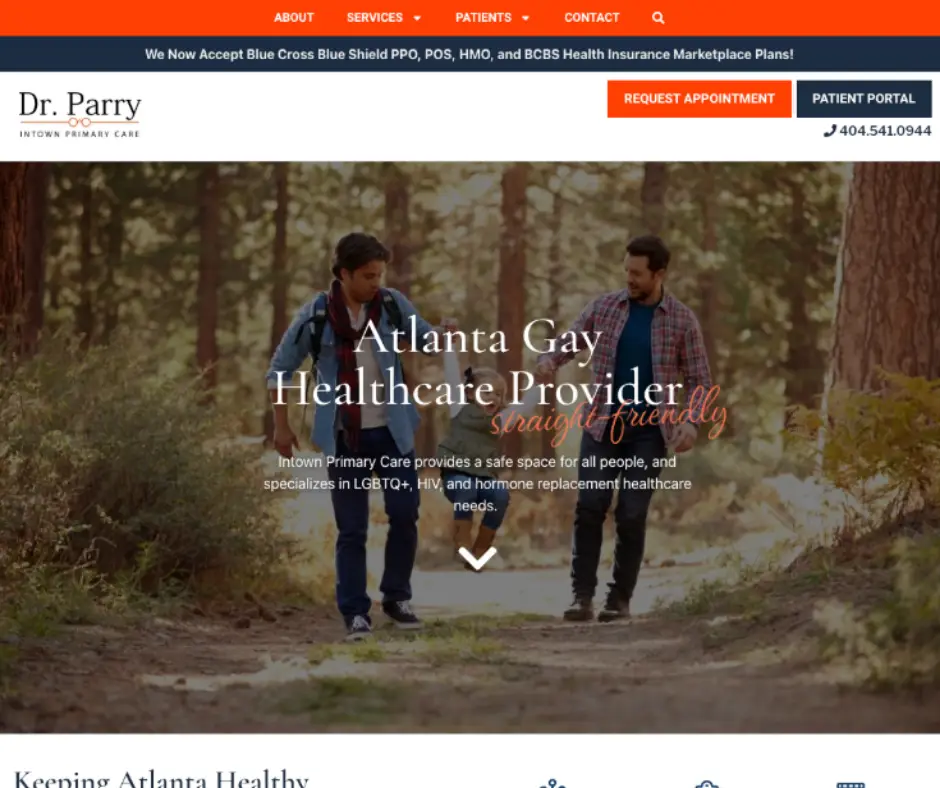 Atlanta Medical website design and SEO - Intown Primary Care Website Design - LGBTQ Friendly Website Design