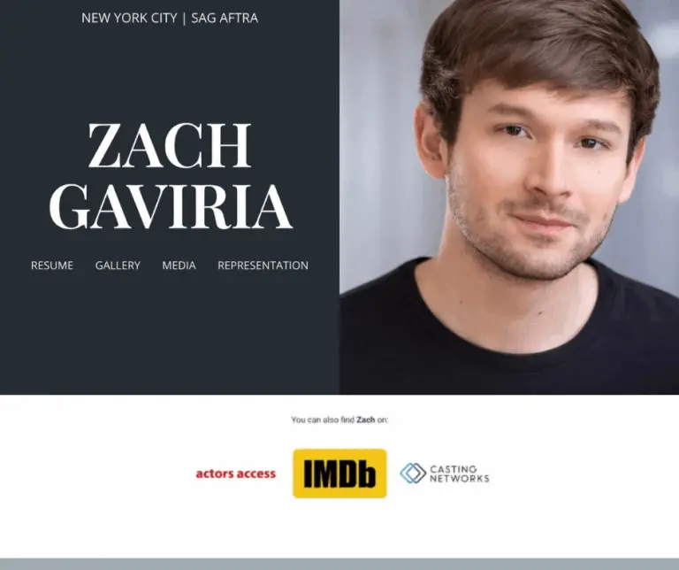 Zach Gaviria - Actor Website Design