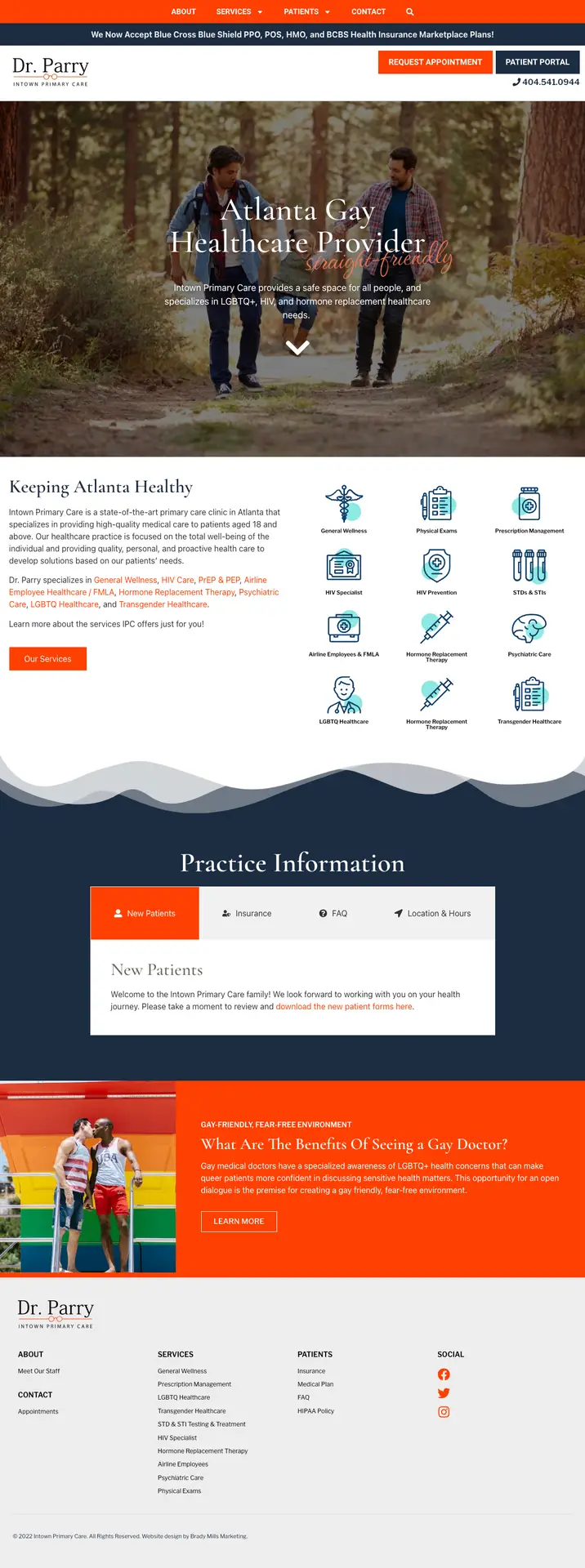 Atlanta Medical website design and SEO - Intown Primary Care Website Design - LGBTQ Friendly Website Design