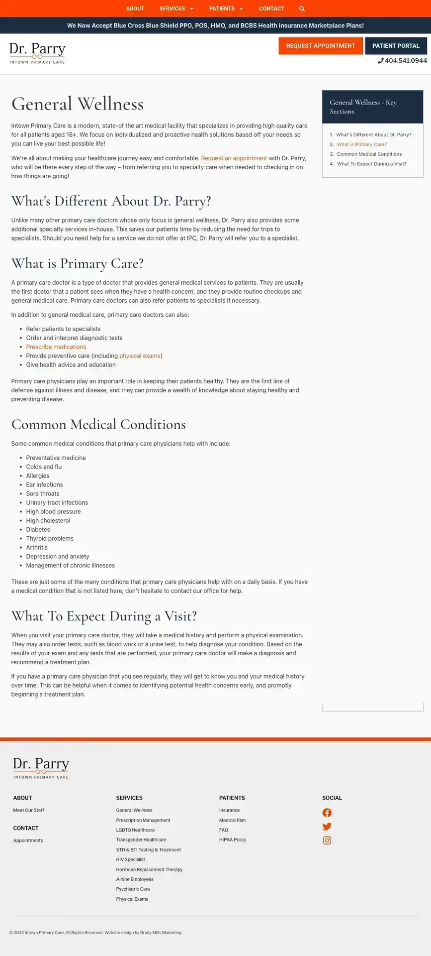 Atlanta Medical website design and SEO - Intown Primary Care Website Design - General Wellness SEO Content