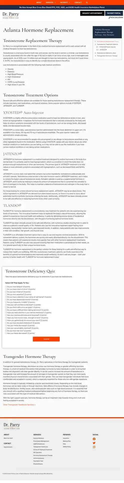 Atlanta Medical website design and SEO - Intown Primary Care Website Design