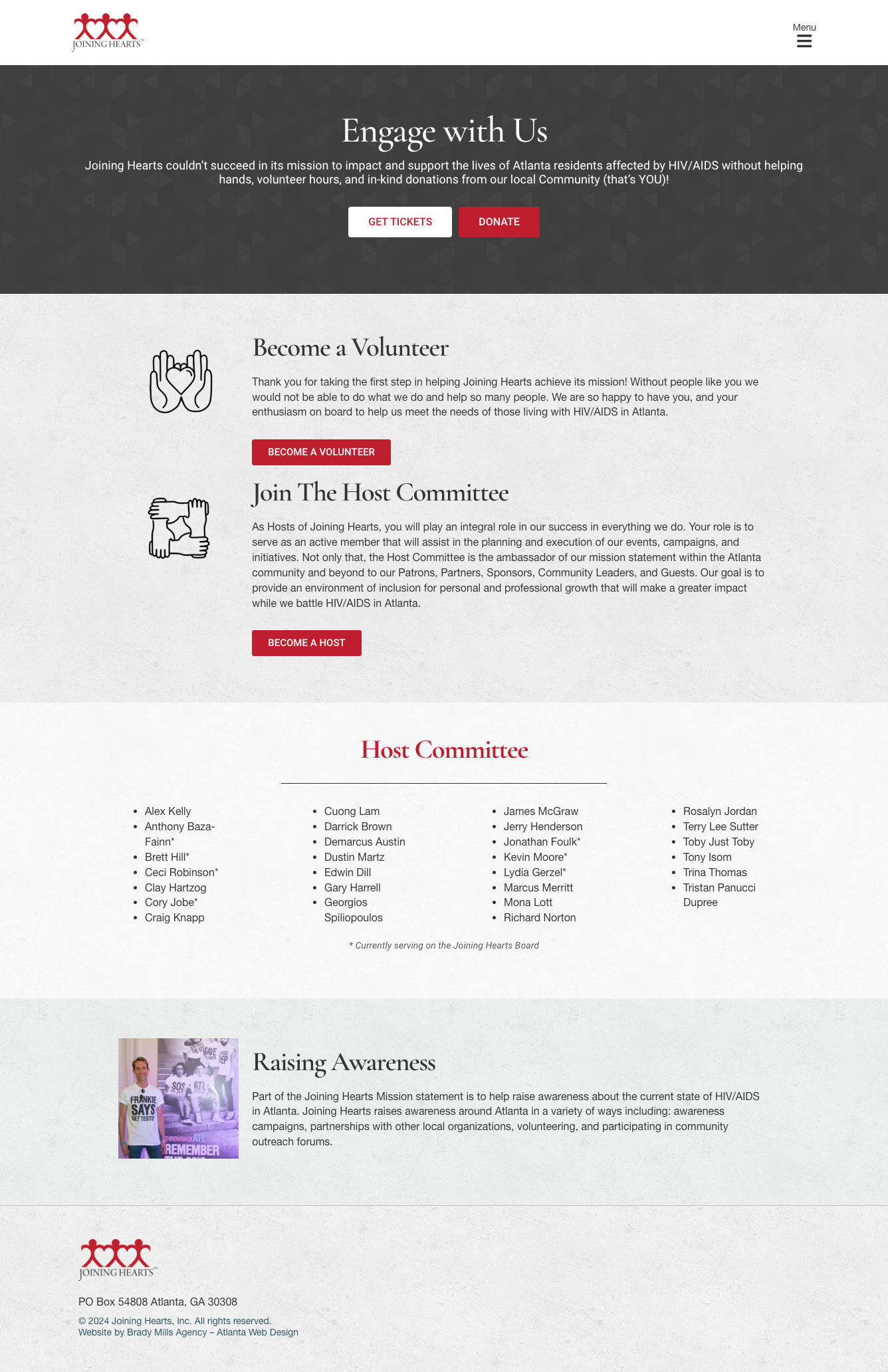 Joining Hearts - Non Profit Website Design