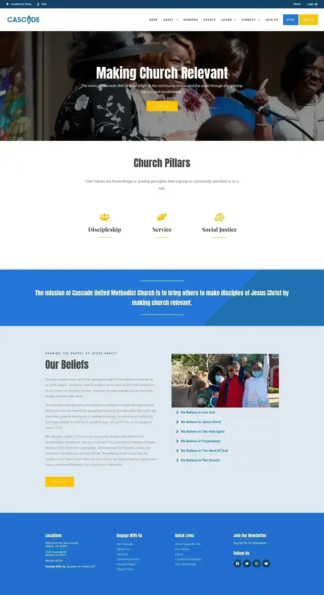 Church website design