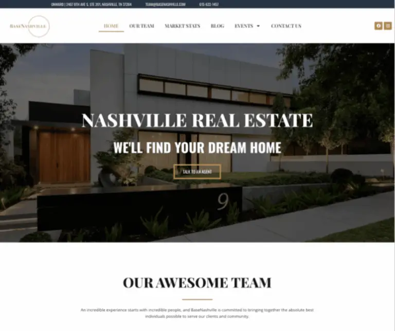 Real Estate Web Design for Base Nashville Real Estate Group