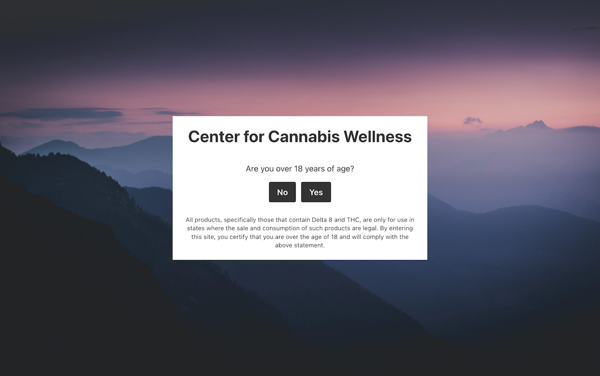 Center for Cannabis Wellness - Age Gate Content