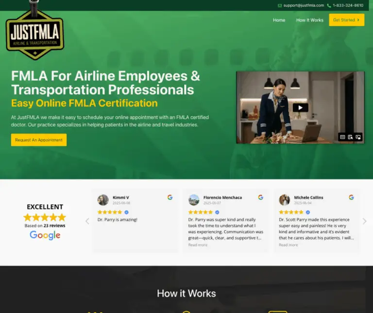 JustFMLA.com - Virtual Doctors Office Web Design