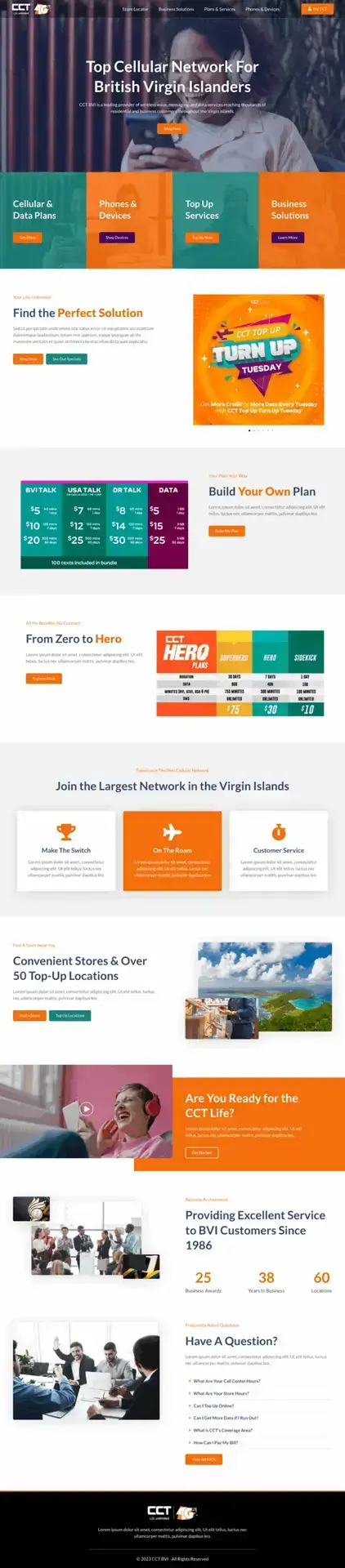 Concept website design for cellular phone company