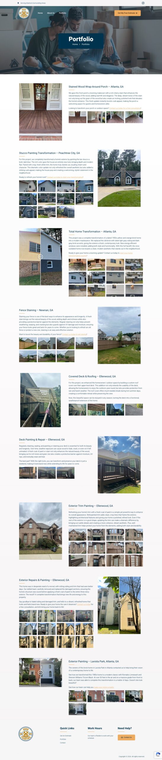 Professional painting website - painting company portfolio